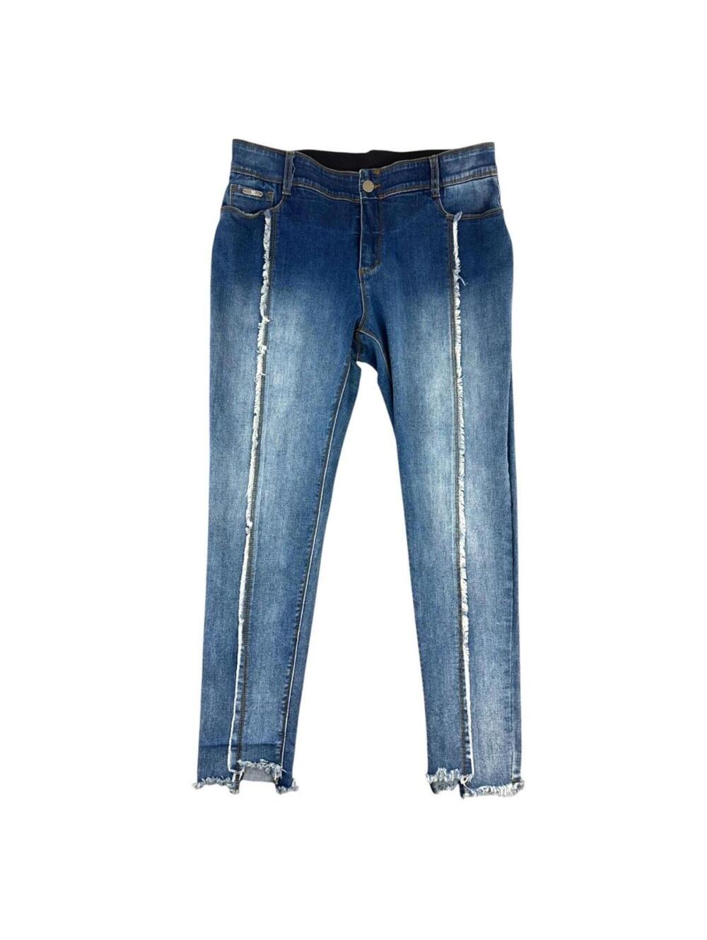 Coco + Carmen‎ Tummy Slimming Stretch Frayed Stripe Skinny Jeans